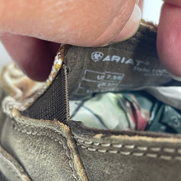 Ariat Brown and Cream Patterned Loafers - Picture 6 of 6